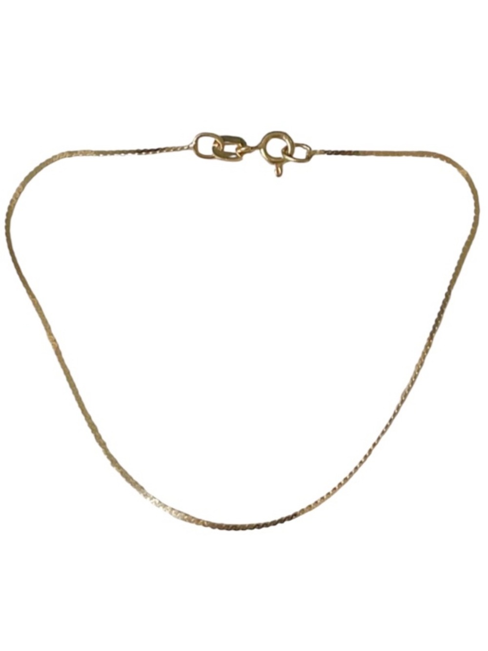 Vintage 14k yellow gold flat herringbone chain bracelet 7”